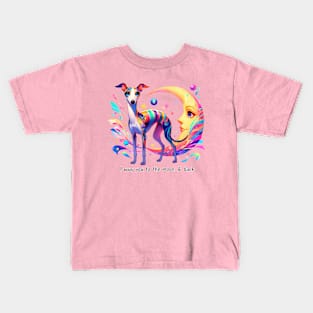 Greyhound And Crescent Moon Kids T-Shirt